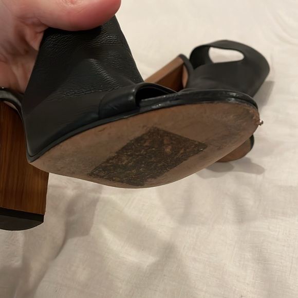 Vince "Addie" booties sandals sz 7.5 black leather - Picture 7 of 9